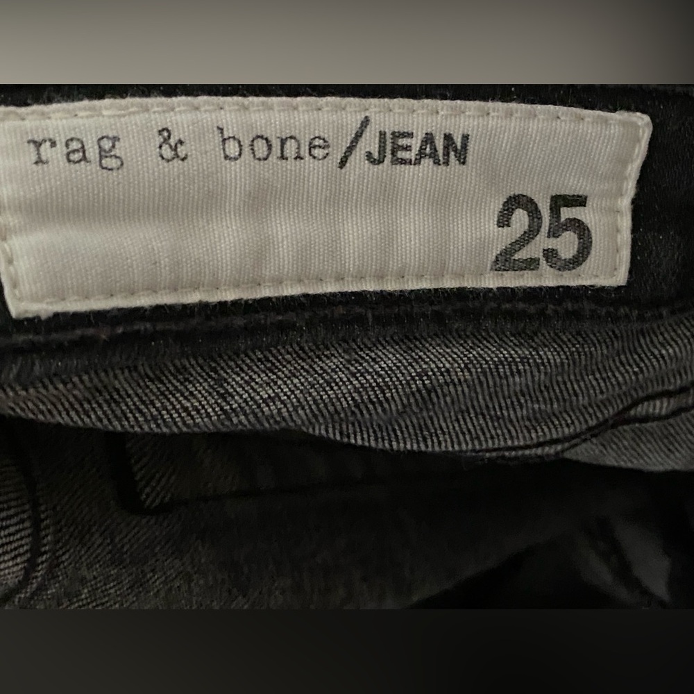 Rag & Bone Dre Capri Skinny Raw Hem Distressed black Jeans Size 25 - Picture 7 of 7